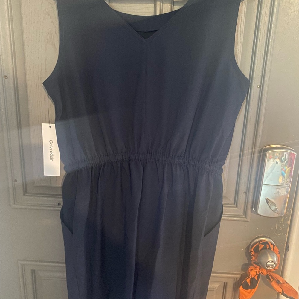 Calvin Klein Navy Midi Dress - Picture 3 of 7